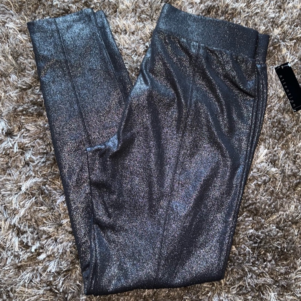 Shimmering Black spandex nwt attention leggings party pants